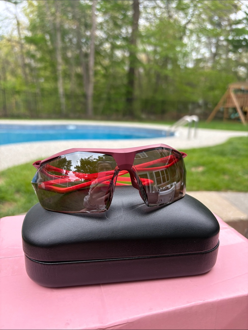 Nike Men's Red Sport Vaporwing Sunglasses